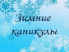 Зимние каникулы Зимние каникулы
